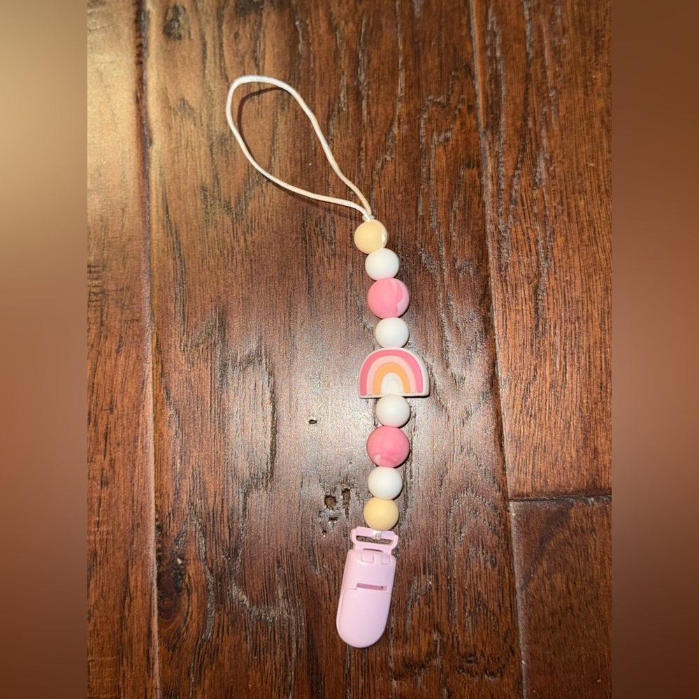 New Rainbow Pacifier Clip in Gift Box